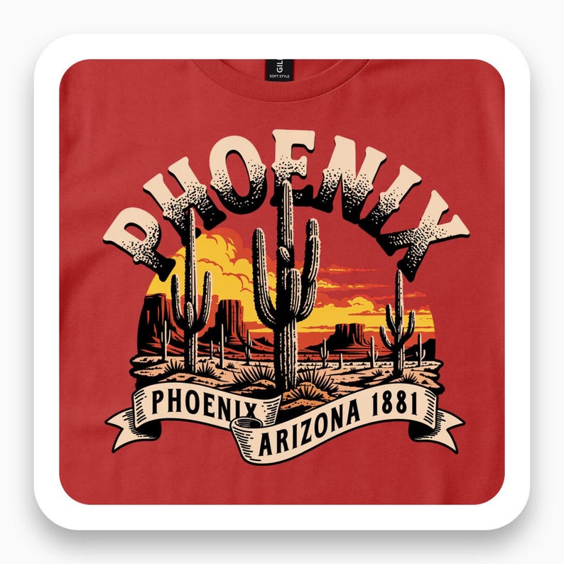 Phoenix Arizona Sunset Shirt, Desert Saguaro Tee, Southwest Travel Gift, Arizona Landscape T-Shirt