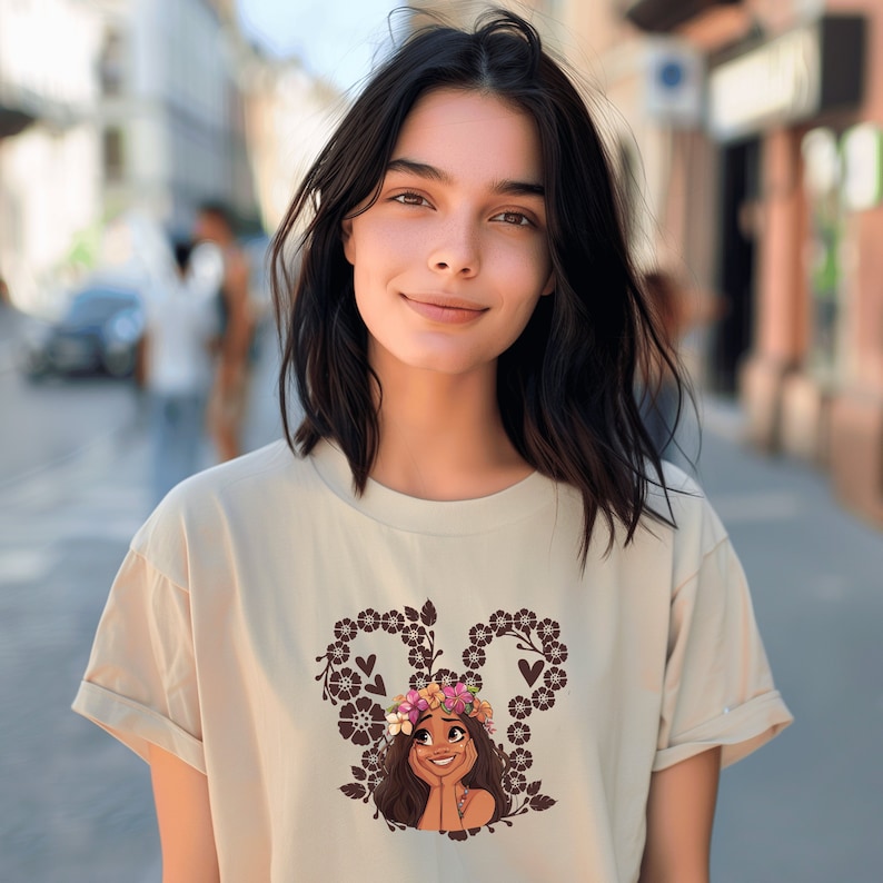 a woman with a flower in her hair