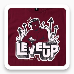 Level Up Shirt, Non-Binary Pride Tee, Motivational Graphic T-Shirt, Gift for LGBTQ+ Friend, Bold Statement Shirt
