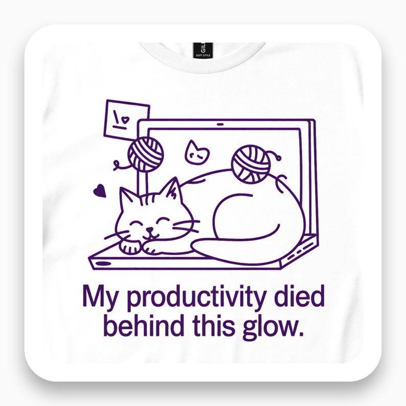 My Productivity Died Shirt, Lazy Cat Meme Tee, Funny Internet Humor Gift, Sarcastic Work T-Shirt