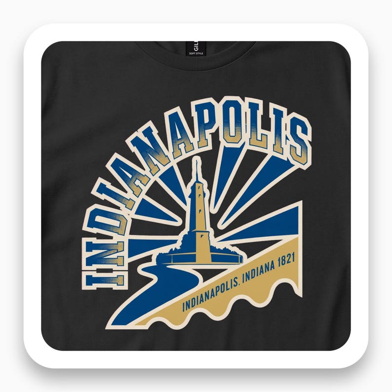 Indianapolis Indiana Shirt, Monument Circle Tee, Indy Motor City Gift, Vintage Travel T-Shirt