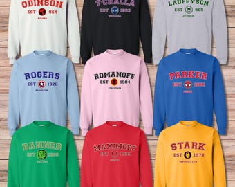 Avengers Varsity City Sweatshirts, Captain America Spiderman Hulk, Disneyland Sweatshirts, Disney Holidays Gift, Disney World Hoodies