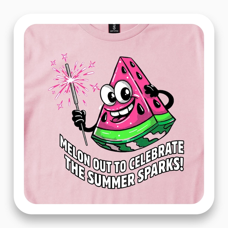 Melon Out To Celebrate Shirt, Sassy Watermelon Tee, Summer Party Gift, Funny Sparkler T-Shirt