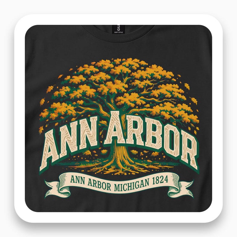 Ann Arbor Michigan Shirt, Autumn Vintage Tee, College Town Gift, Fall Foliage T-Shirt