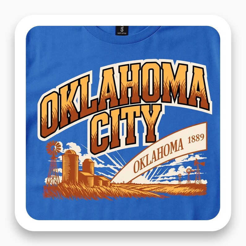 Oklahoma City 1889 Shirt, Prairie Skyline Tee, Western History Gift, Frontier Aesthetic T-Shirt