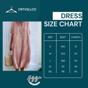 linen clothing for women dress Premium Linen dress for Women Linen Loose half sleeves Dress spring clothing zdjęcie 7