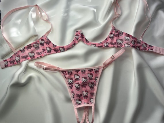 Lingerie Open Crotch Harness, Open Cup Lingerie, Open Bra, Hello Kitty Hot  Crotchless Panties, Erotic Sexy Sheer Lingerie, Lingerie for Sex - Etsy