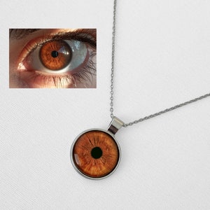 Eye Necklace Personalized Eye Iris Necklace Silver