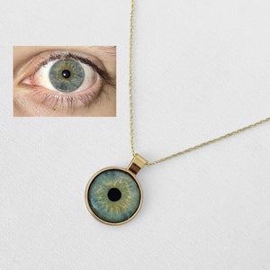 Eye Necklace Personalized Eye Iris Necklace Gold