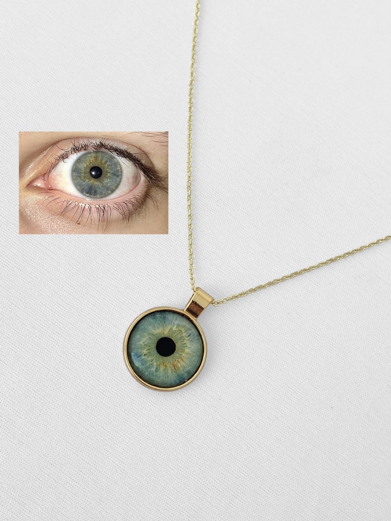 Eye Necklace Personalized Eye Iris Necklace Gold