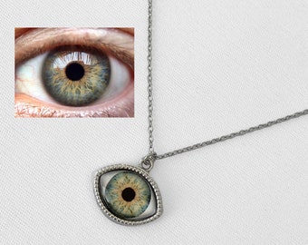 Eye Necklace Personalized Eye Iris Necklace Women Men Gifts Girl Gold Plated Rhodium Plated