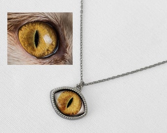 Cat Eye Necklace Personalized Animal Eye Iris Necklace Gifts For Her