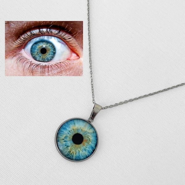 Eye Necklace Silver Evil Eye Necklace With Chain Gift Stainless Steel Epoxy Necklace Jewelry