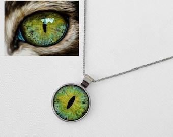 Cat Eye Necklace Personalized Animal Eye Iris Necklace Gifts For Her