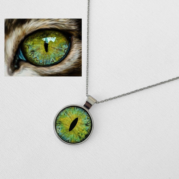 Katzenauge Halskette Personalisierte Tier Auge Iris Halskette Geschenke für sie