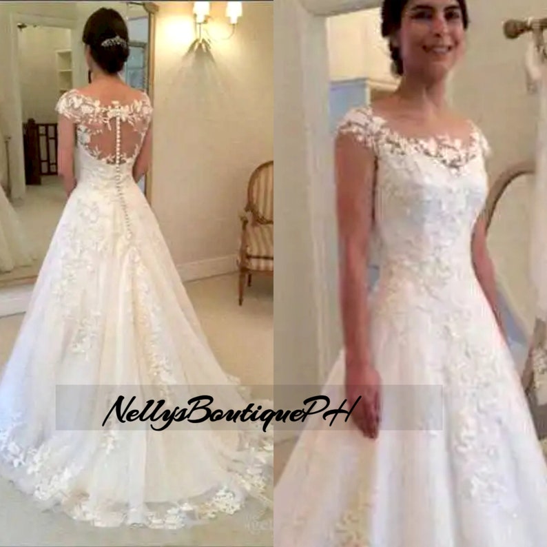 Charming Wedding Dresses Luxury Lace Appliques A Line Bridal Gowns Backless Floor Length main image 0