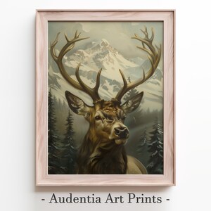 Printed Deer Wall Art Poster