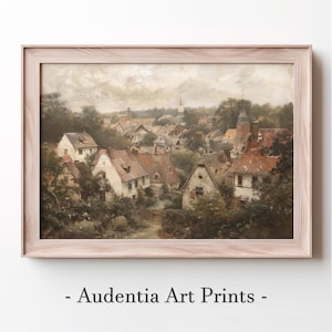 Printable European Village Wall Art