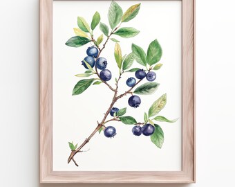 Printable Blueberry Wall Art