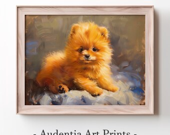 Printed Pomeranian Puppy Wall Art Poster