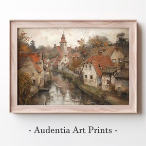 Printable European Village Wall Art