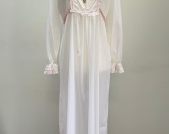 Vintage long sheer embroidered  nightgown