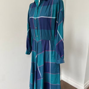 robe chemise à carreaux vintage des années 80