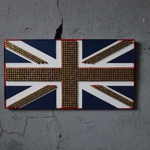 Handmade Wooden Union Jack Flag: Patriotic British Decor