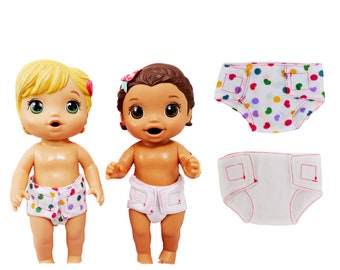 Reusable Baby Doll Diaper Set 12-14 inch Dolls