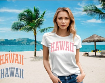 Hawaii T-Shirt, Summer Cute Surfer, Girl Shirt Preppy,  Trendy Beach Shirt, Summer Vibe, Beachy T Shirt, Coconut Girl, Summer Vibe