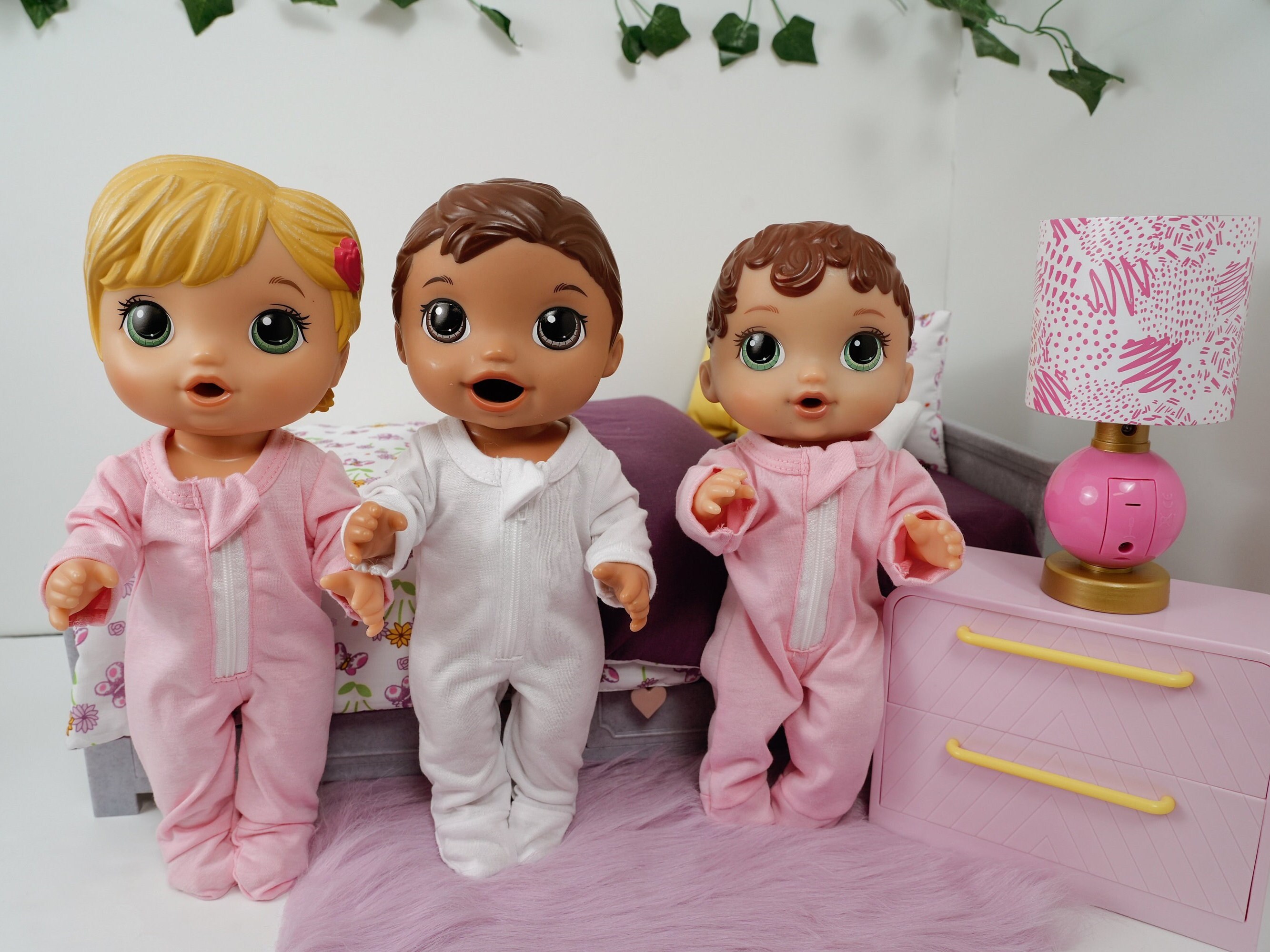 Pajamas for Dolls Clothing 12 14 Inch Baby Alive Doll Rumper Sleeper Footed Pajamas Etsy
