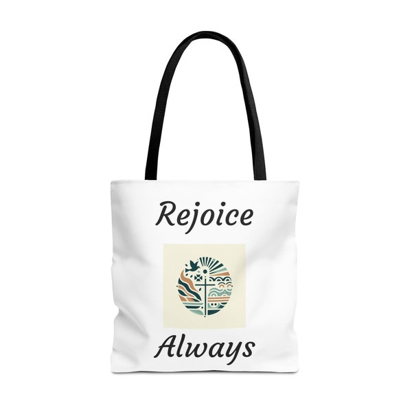 Rejoice Always Tote Bag - Inspirational Carryall for Everyday Joy