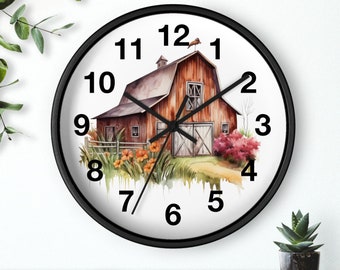 Wall Clock, Farmhouse Decor, Farmhouse Clock, Barn Clock, Barn Look, Rustic Look, Farmhouse Kitchen Decor