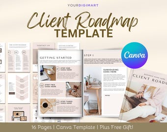 Road Map Template Canva Klient Road Map Kurs Ebook Road Maps Arbeitsbuch Für Programm Virtuelle Assistent Klient Studenten Geschäft
