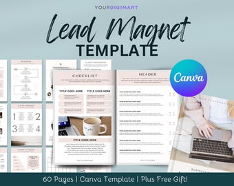 Modelo de lead magnet Canva Lead Magnet Proposta Ebook para modelo de marketing para pacote de boas-vindas do cliente para assistente virtual, treinadores