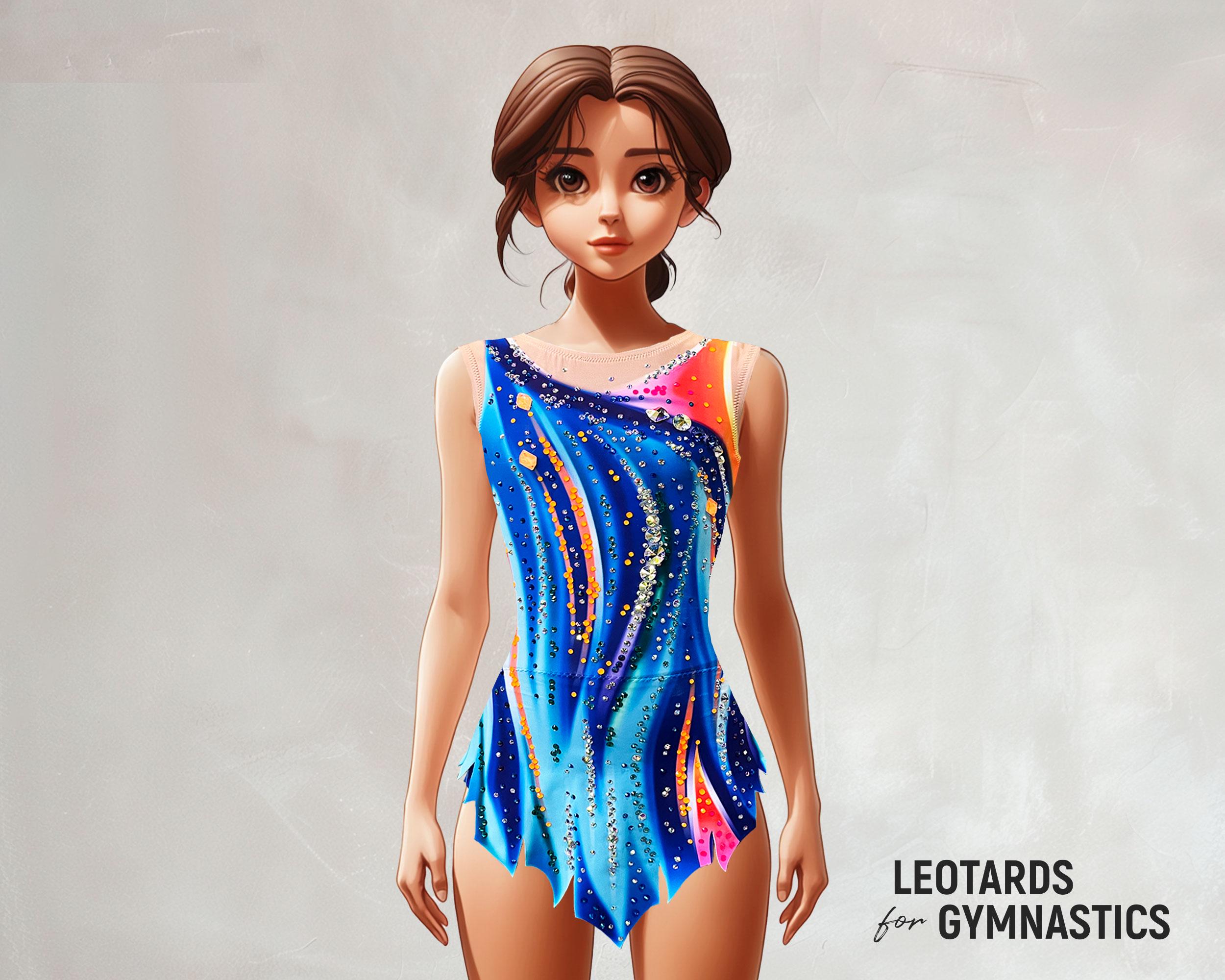 Body versatile per ginnastica ritmica, pattinaggio, danza classica e acrobatica, costume - Lycra elasticizzato, colori bianco e viola - AURORA