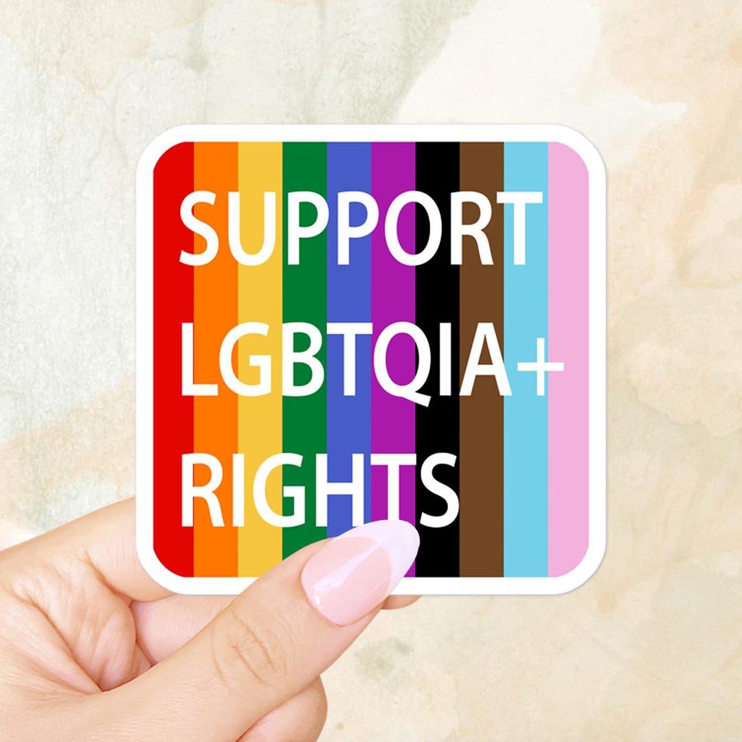 Support LGBTQ+ Rights Sticker – Inclusive Rainbow Pride Vinyl Decal ...