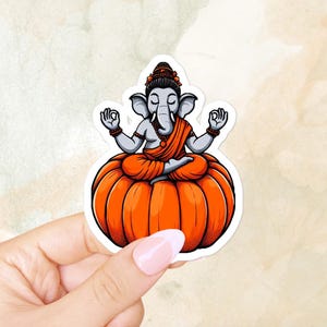 Lord Ganesh sticker - Hinduism symbols with a halloween aesthetic – Cute hindu god vinyl decal for laptop, bullet journal, scrapbook, kindle