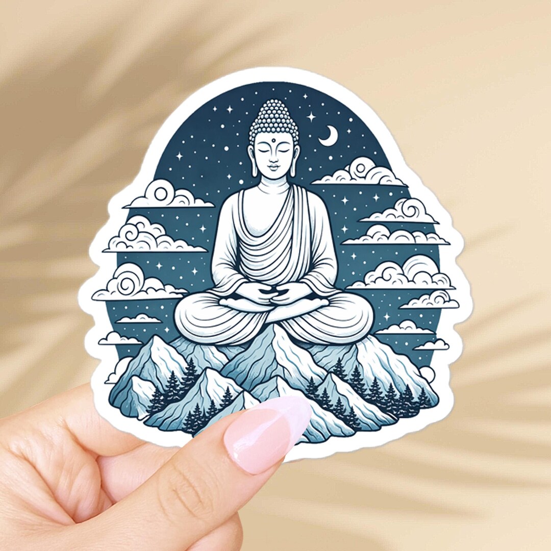 Sitting Buddha Sticker. Buddhist Art Vinyl Decal, Religious Gifts, God ...