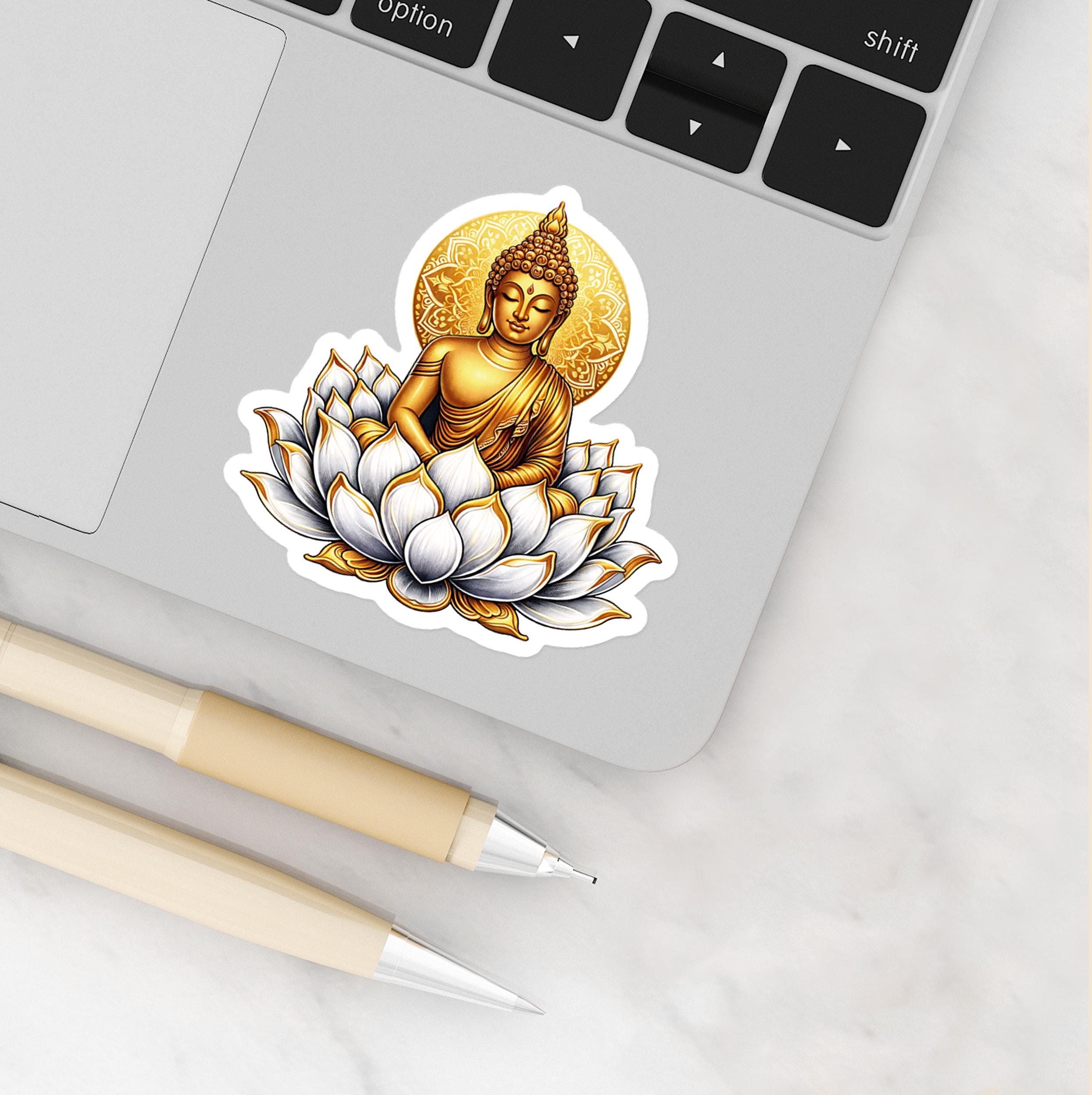 Golden Buddhist Symbols Sticker Set - Zen Buddhism Faith, Mindfulness ...