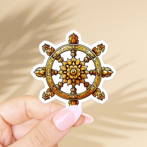 thumbnail image 2 of Wheel Of Dharma Sticker Decal Dharmachakra Hindu Buddhist 2 of 14