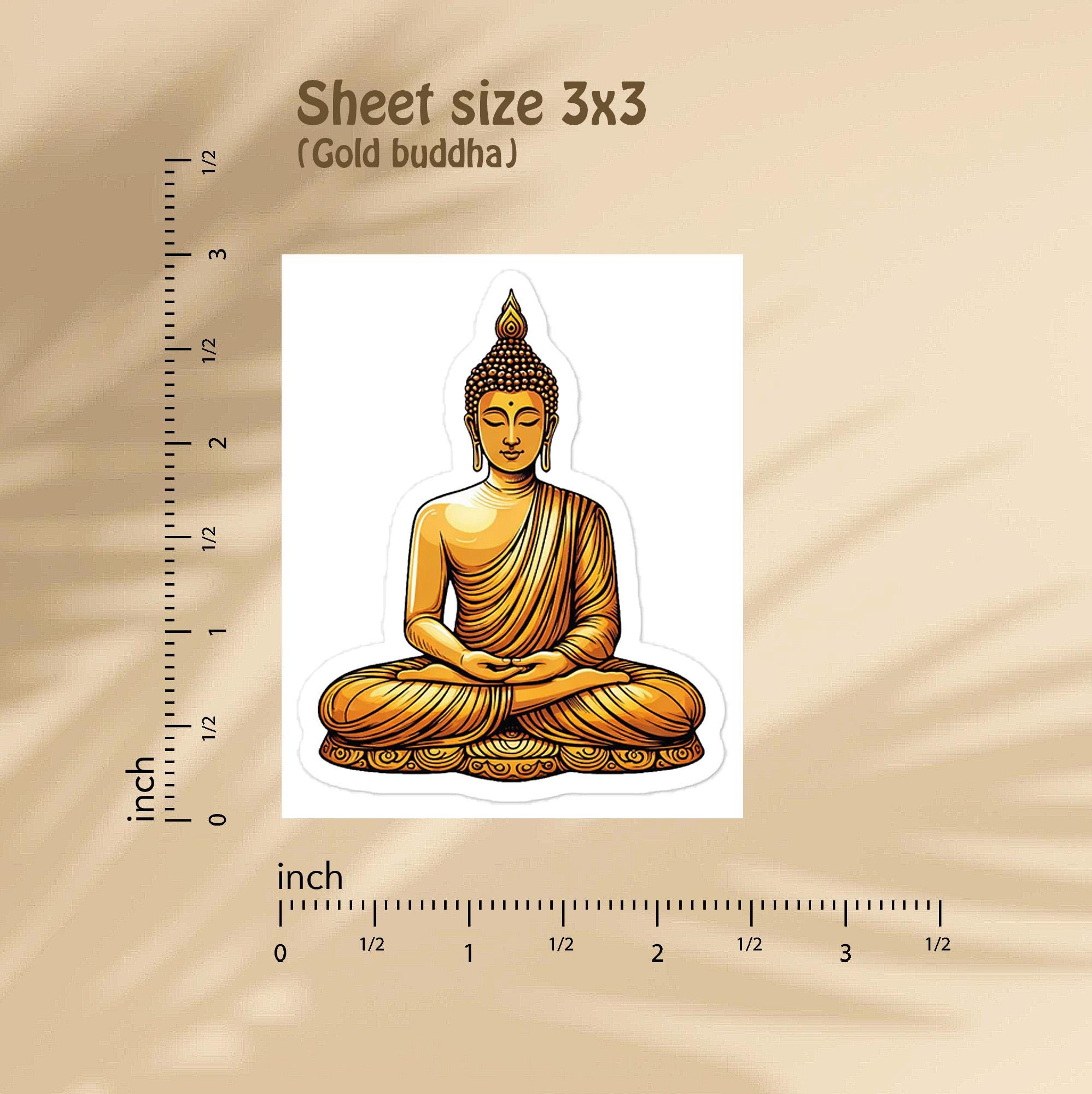 Golden Buddhist Symbols Sticker Set - Zen Buddhism Faith, Mindfulness ...