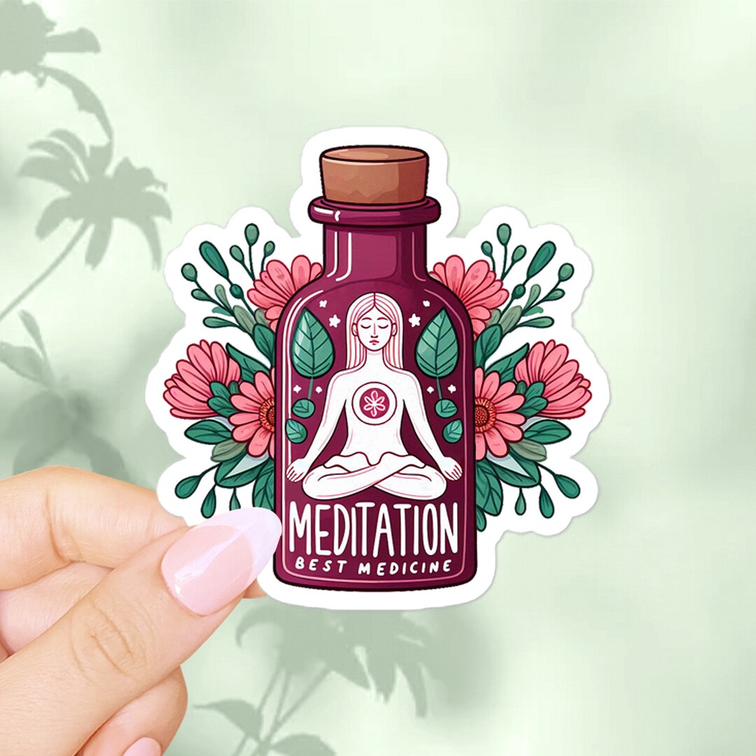 Yoga, the Best Medicine Sticker. Wellbeing Meditation Anxiety Sticker ...