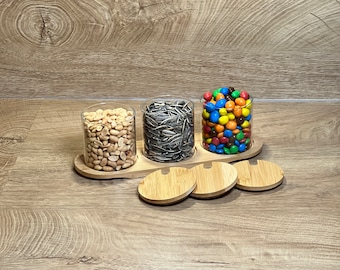 Set Mini Snack Sofa Tablet / Gewürzgläser mit Löffe 3er