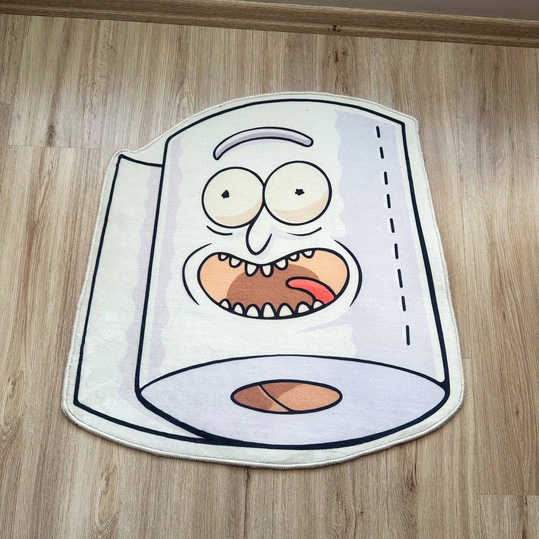 Toilet Paper Rick Sanchez Rug, Funny Adult Cartoon Bathroom Carpet Mat ...