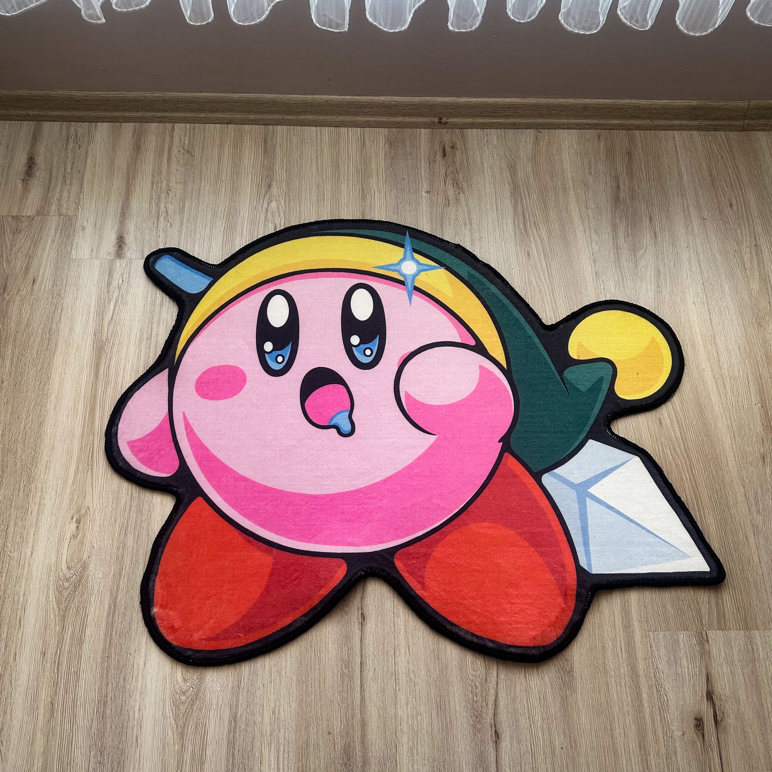 Fuk U Cute Kirby Rug Mat, Gameboy Video Game Door Mat, Kawaii Girl Rug