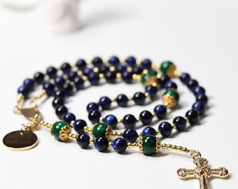 Handmade Tiger Eye Rosary: Personalized Catholic Gift