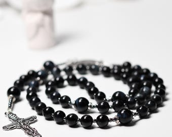 Handmade Falcon Eye Rosary: Personalized Catholic Gift