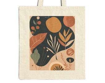 Boho Mixed Floral 4 Cotton Canvas Tote Bag, Tote Bag, Canvas Tote Bags, Cute Tote Bag, Gifts, Flower Tote Bag, Botanical Tote Bag, Art Tote