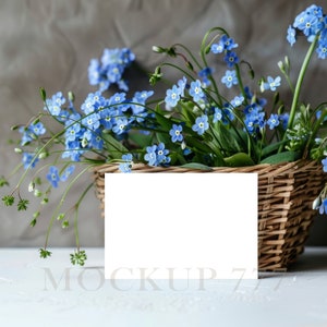 Maqueta de tarjeta, Maqueta de tarjeta floral, Tarjeta No me olvides,